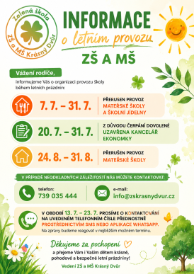 Informace o letním provozu