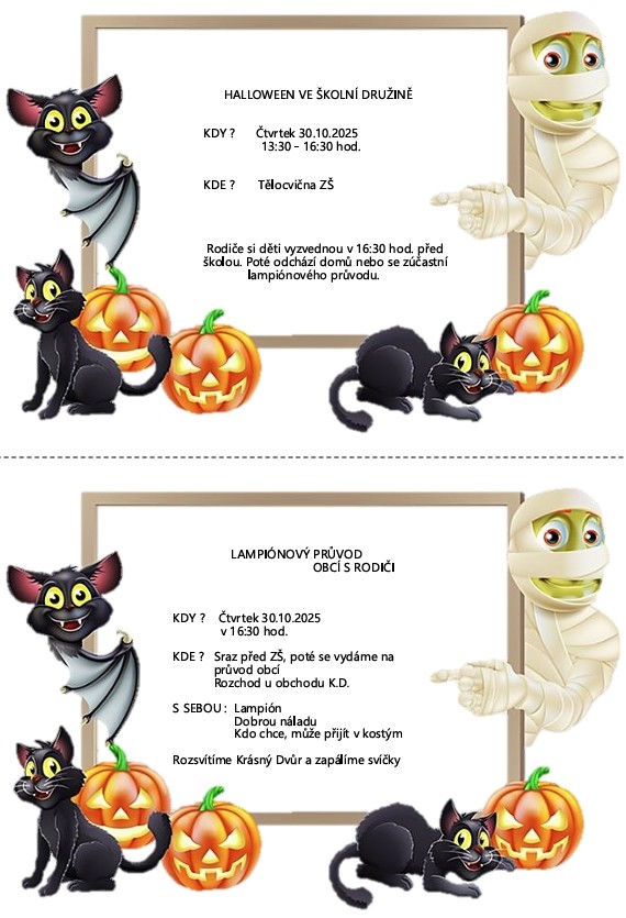 Halloween v ŠD a Lampiónový průvod